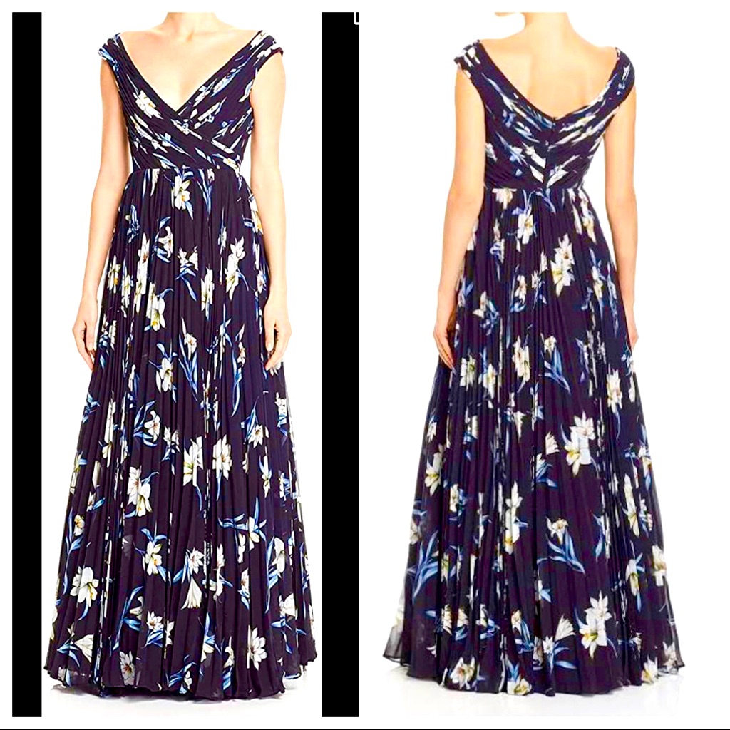 Fame And Partners Size 2 Black, Blue, White Dress